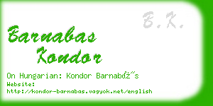 barnabas kondor business card